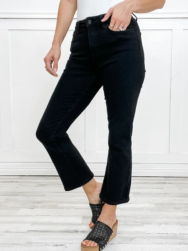 Vervet "Margot" High Rise Kick Flare Black Jean