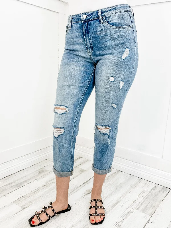 Vervet Dreamland Distressed Stretch Boyfriend Jeans