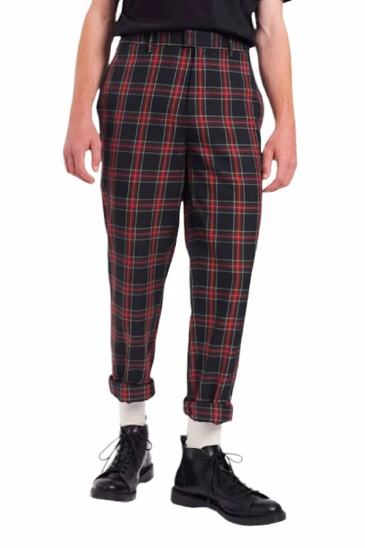 Tartan Trousers In Navy