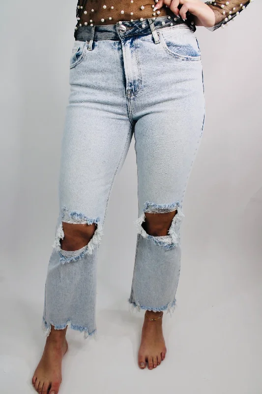 Risen Acid Light Wash Denim Jeans