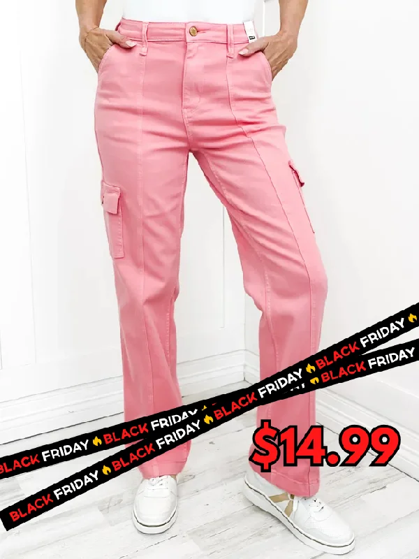 Judy Blue Pink Cargo Jeans