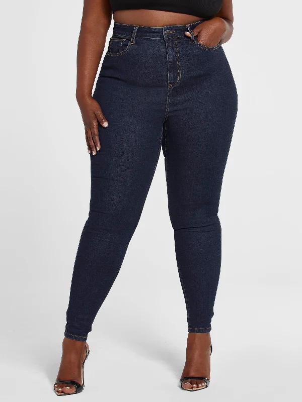 Ultra High Rise Dark Wash Skinny Jeans - Short Inseam