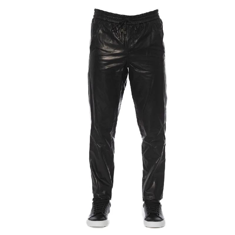 Trussardi Sleek  Leather Trousers for Men's Men