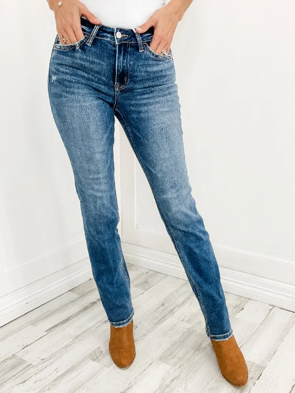 Vervet Pleasantly Mid Rise Straight Leg Jeans