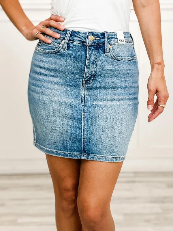 Judy Blue High Waist Tummy Control Denim Skirt