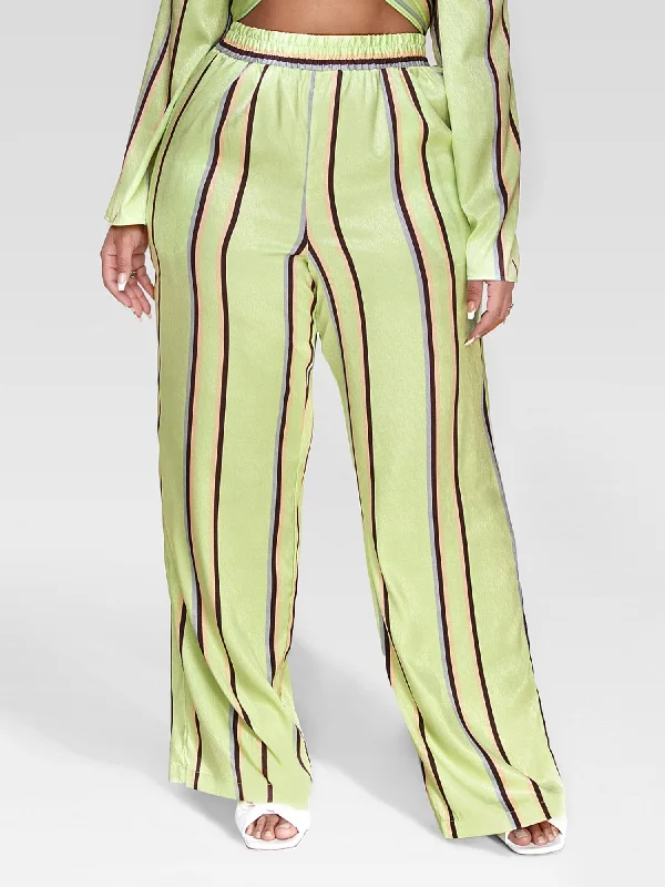 Marcella Metallic Striped Straight Leg Pants