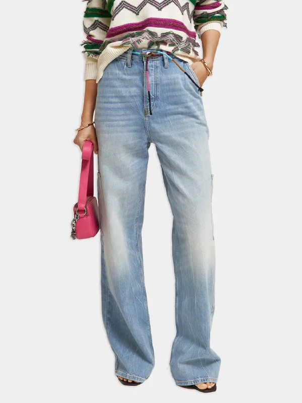 Deep low-rise loose-fit jeans