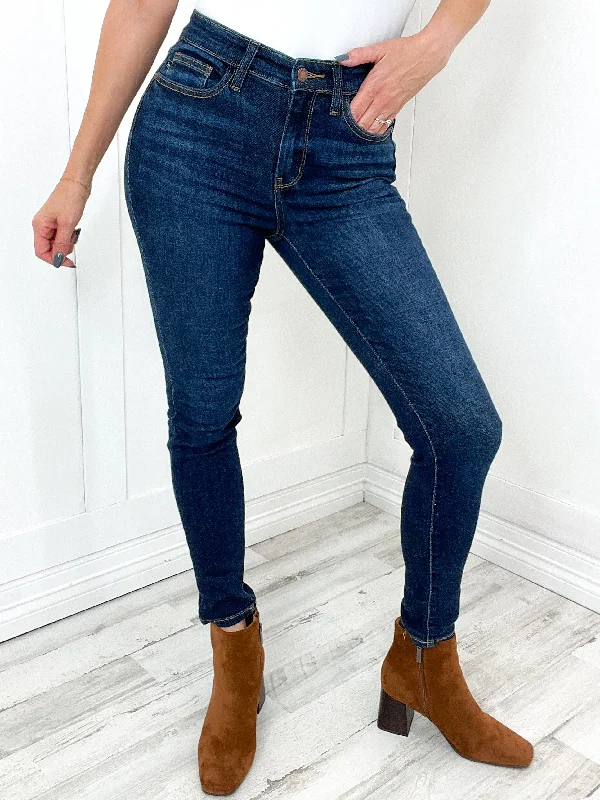 Judy Blue JULIA High Waist Judy Blue Hand Sand Skinny Denim Jean