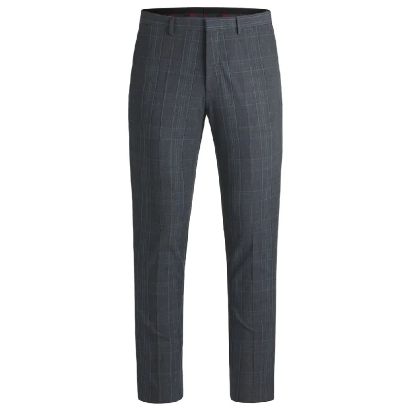 Extra-slim-fit trousers in checked stretch fabric