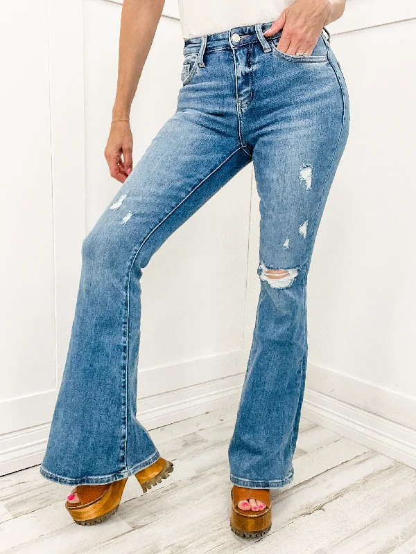 Vervet By Flying Monkey High Rise Long Flare Jean