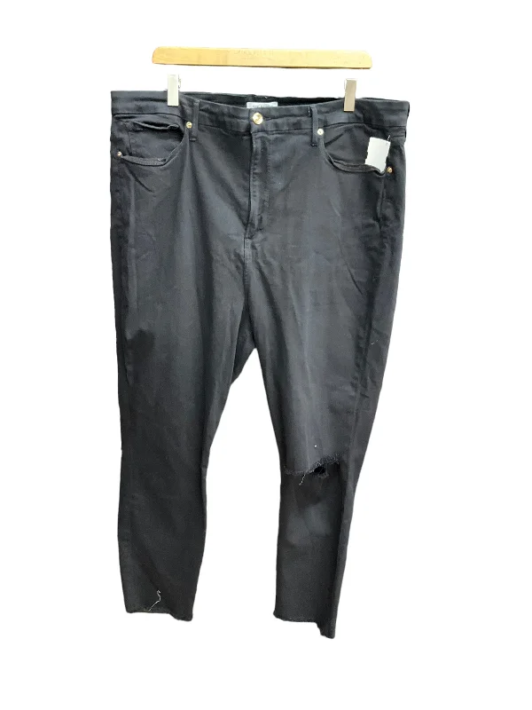 Black Denim Pants Other Good American, Size 24