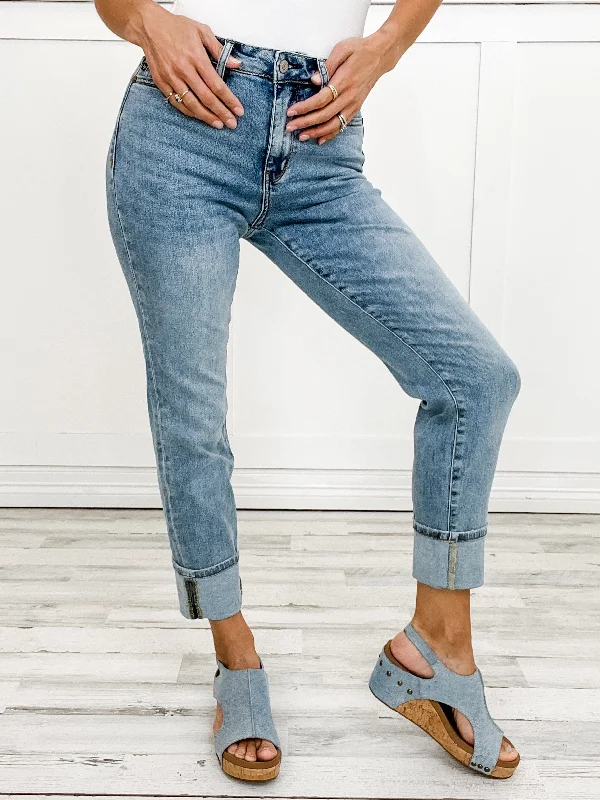 Judy Blue "Billie Jean" Hi-Waist Vintage Wash Boyfriend Denim Jeans