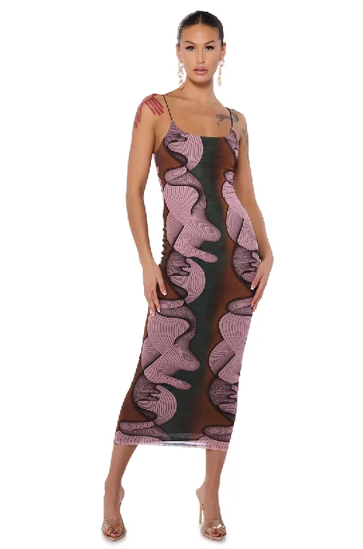 GINA PRINTED MIDI DRESS