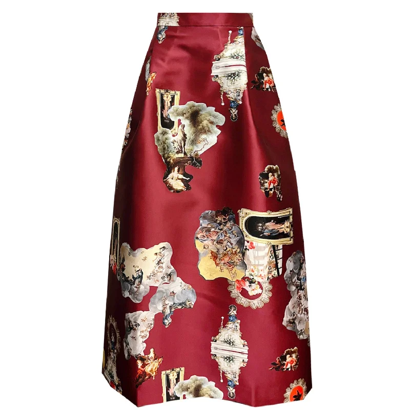 Sicily burgundy long skirt