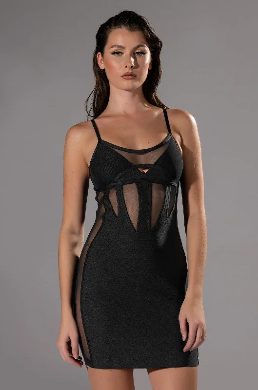 KAT MINI DRESS WITH MESH DETAIL