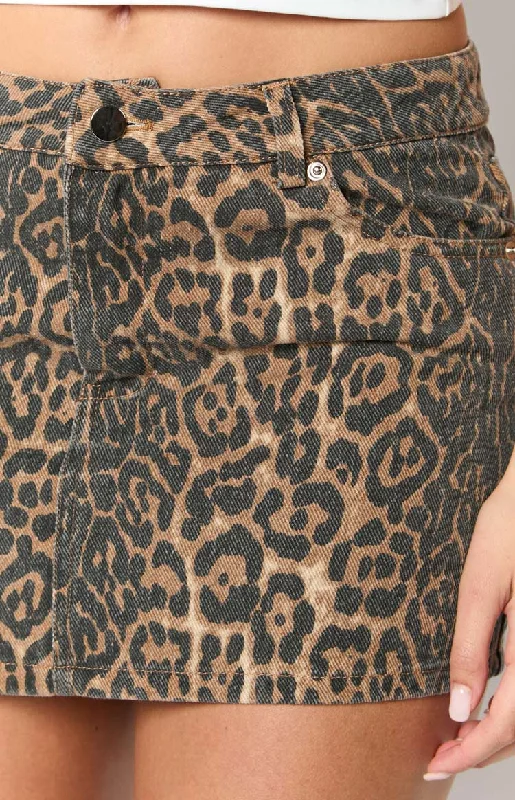 Zhara Leopard Print Mini Skirt