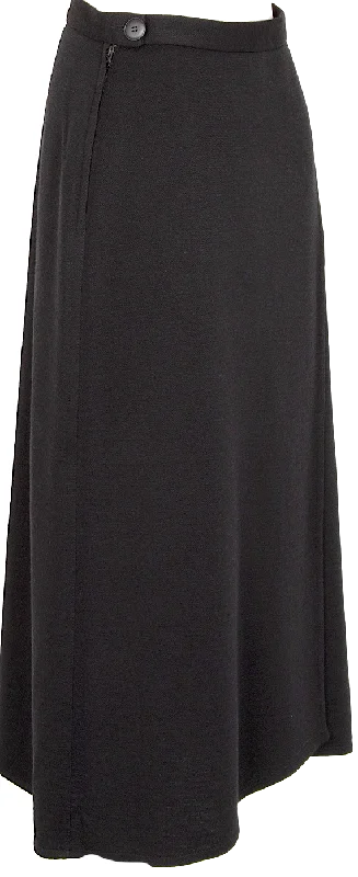 SONIA RYKIEL Paris. Black Wool Back Slit Skirt