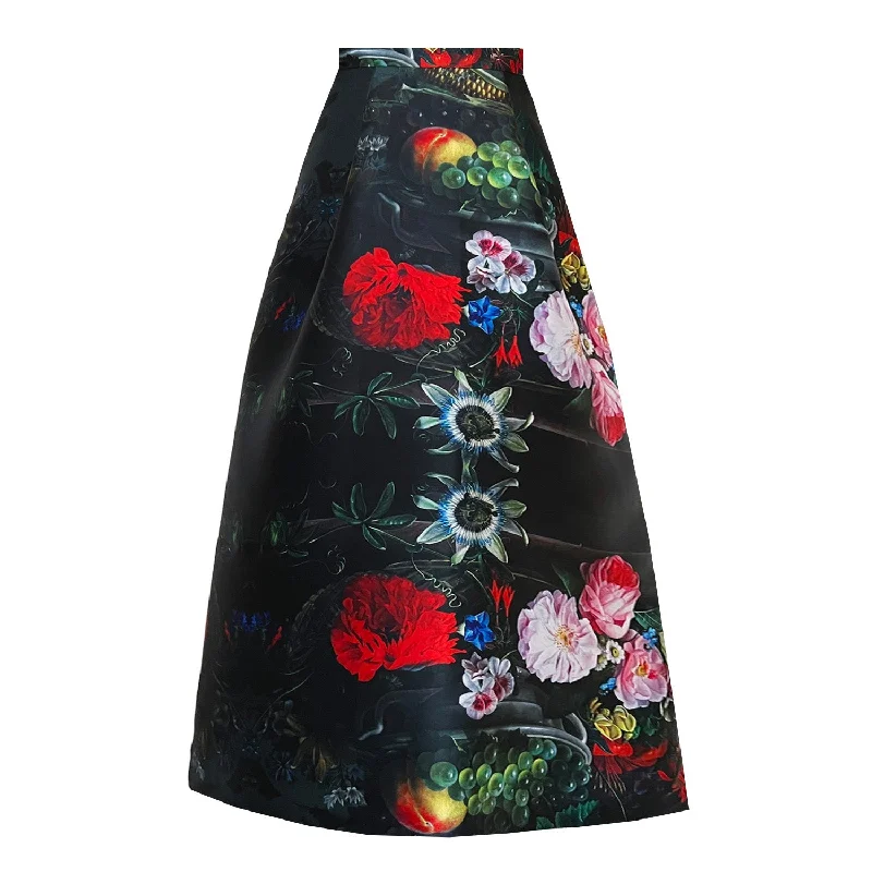 Flower long skirt