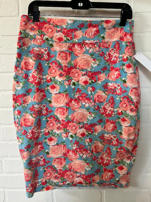 Blue & Orange Skirt Midi Downeast, Size 12