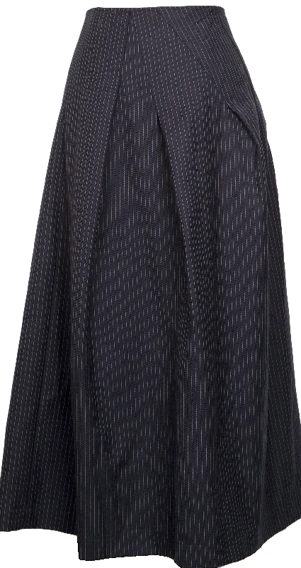 COMME des GARCONS JAPAN. TRICOT. Navy Wool Striped Skirt