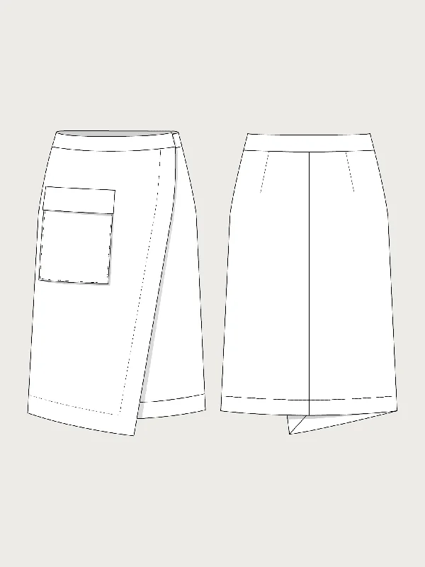 ASYMMETRIC MIDI SKIRT PATTERN