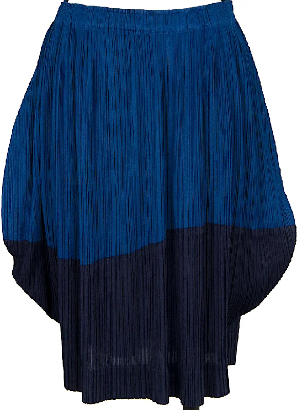 ISSEY MIYAKE JAPAN. PLEATS PLEASE Pleated Blue, Navy By Color Skirt