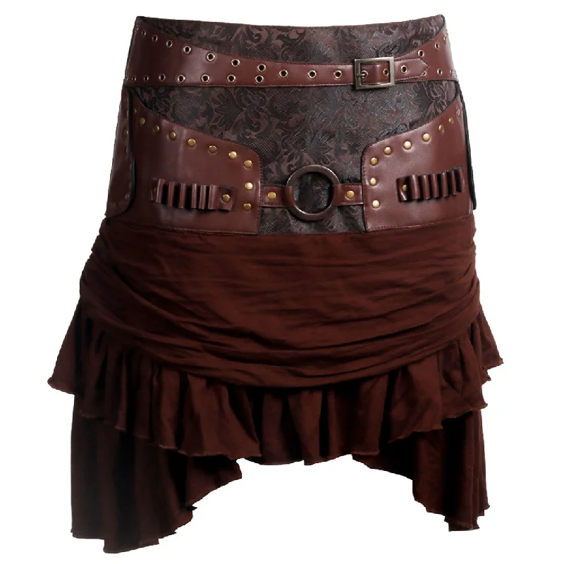 Brenna Steampunk Cotton Low Waist Skirt