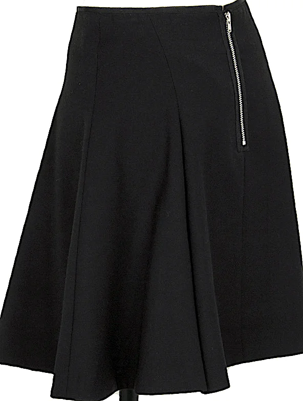 UNITED ARROWS JAPAN. BEAUTY & YOUTH. Black Back Zip Stretch Flare Mini Skirt