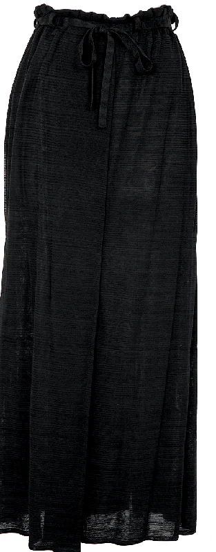 ISSEY MIYAKE JAPAN. PERMANENTE Black Wrap Knit Skirt