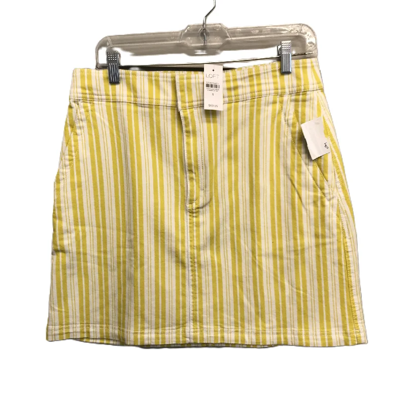 White & Yellow Skirt Mini & Short By Loft, Size: 8