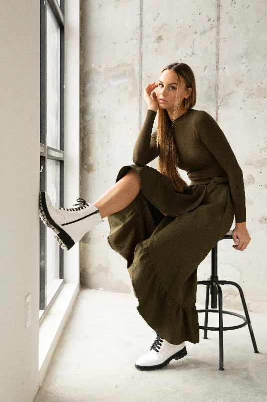 Ponte Wrap Skirt Olive