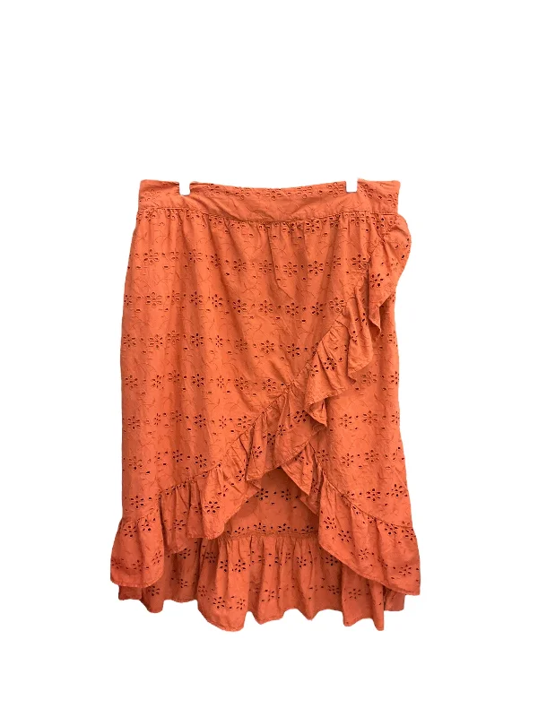 Orange Skirt Midi Clothes Mentor, Size 18