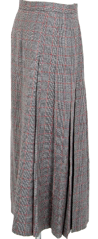 COMME des GARCONS Japan. Tricot. Grey Half Pleats Plaids Skirt