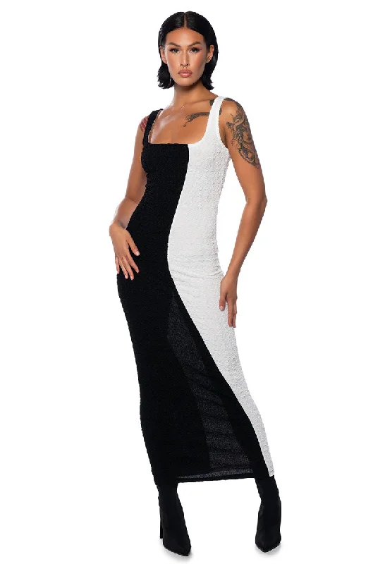 TIME TO BALANCE SLEEVLESS MAXI DRESS