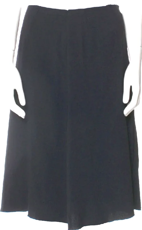 Prada Italy. Vintage Acetate Blend Black Pleated Accents Knee-Length Skirt