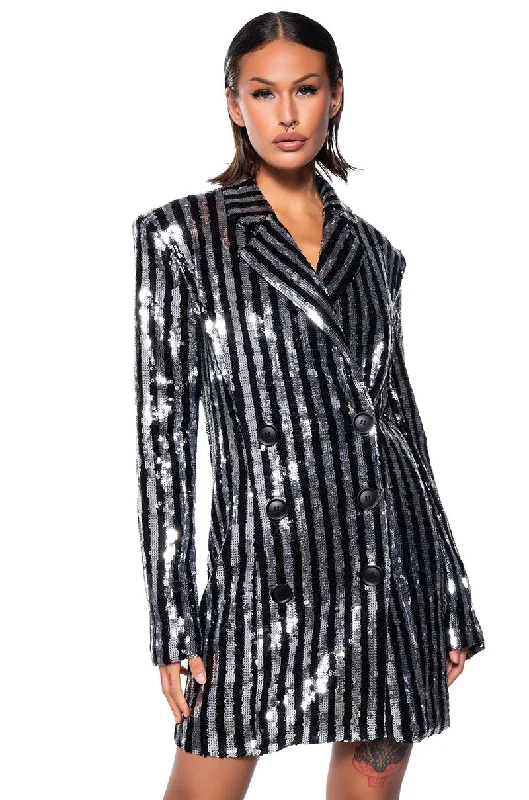 YANNI SEQUIN BLAZER MINI DRESS