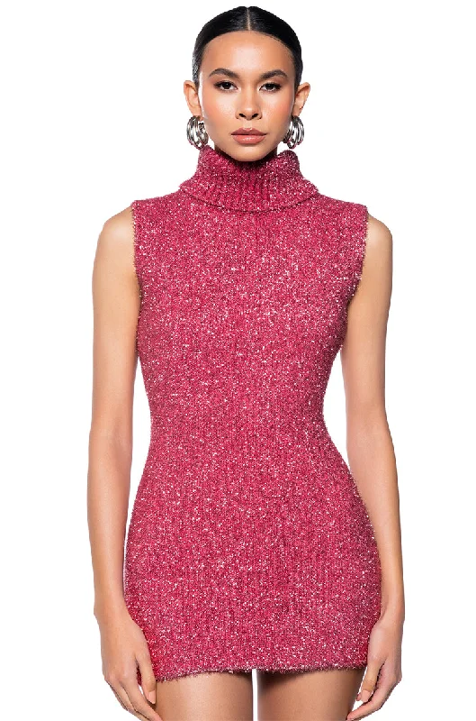 SPARK FOR LIFE KNIT GLITTER MINI DRESS