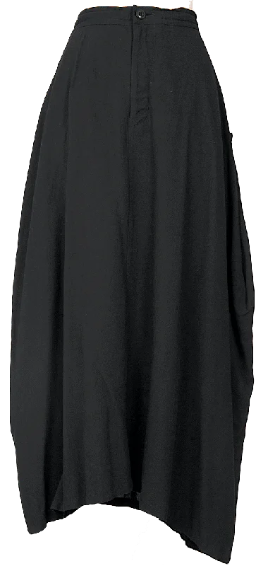 Yohji Yamamoto Japan. Y's Black Rayon Long Skirt