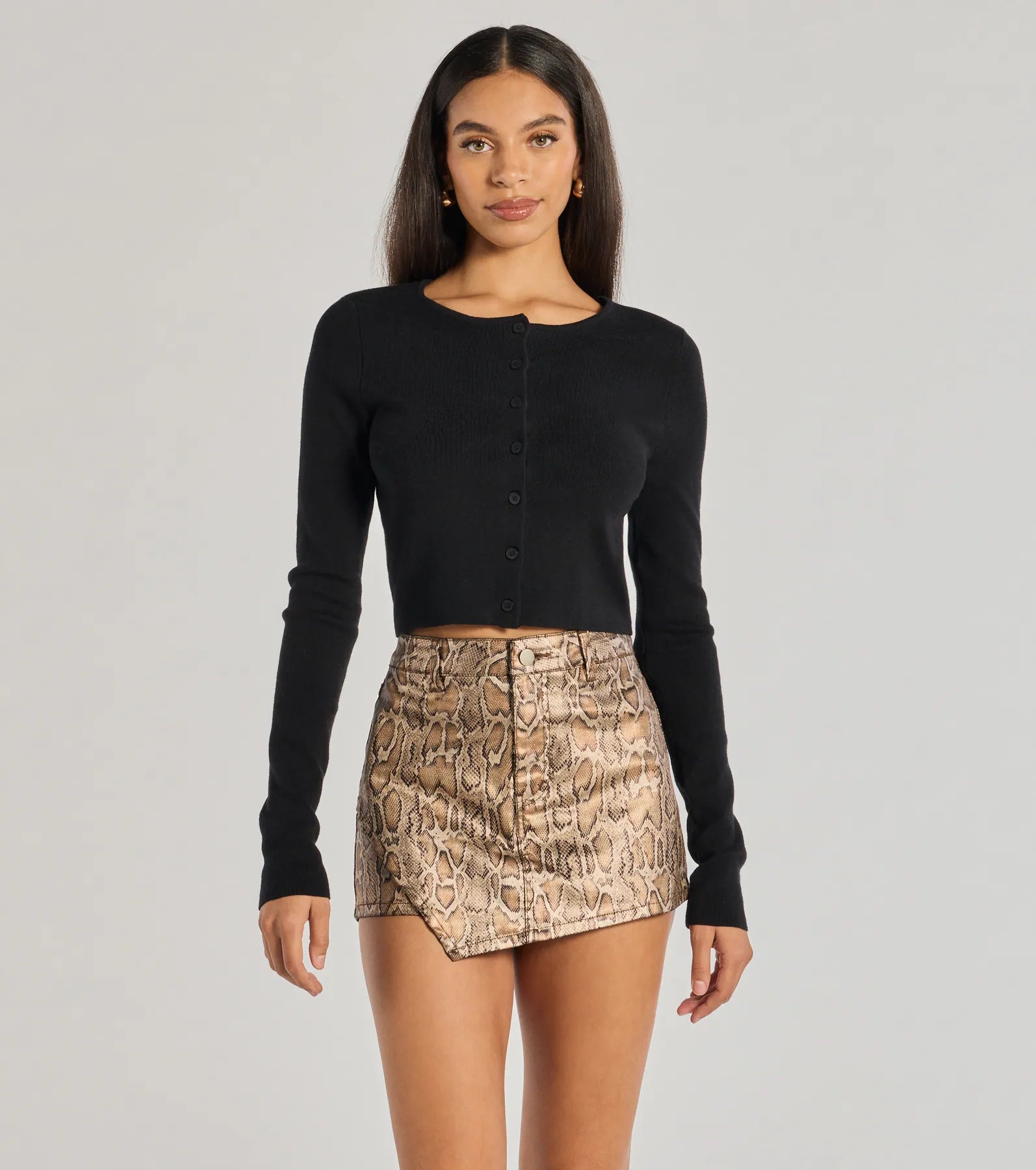 Bold Impression Snake Print Wrap Skort