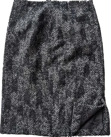 Issey Miyake Japan. INED. Vintage Black/Gray Wool Mini Skirt