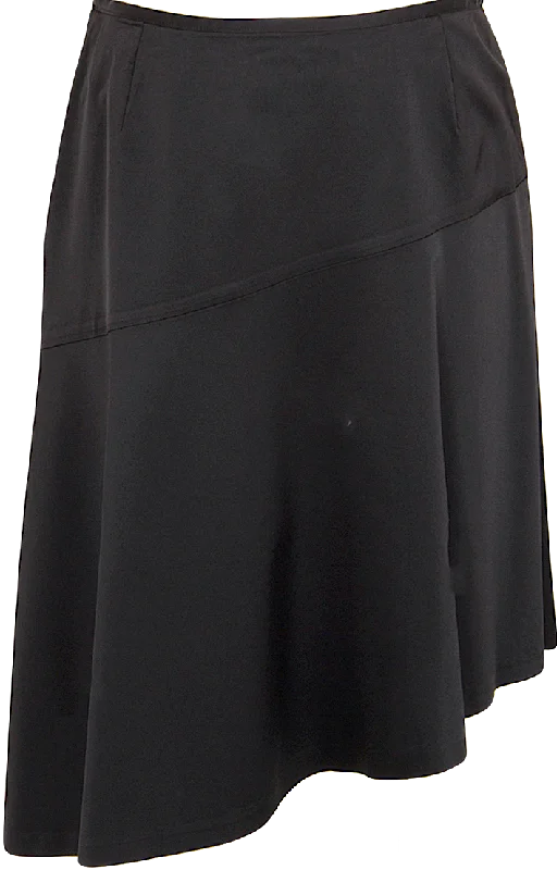 Jean-Paul GAULTIER Paris. FEMME, Black Acetate Blend Asymmetrical Shiny Skirt