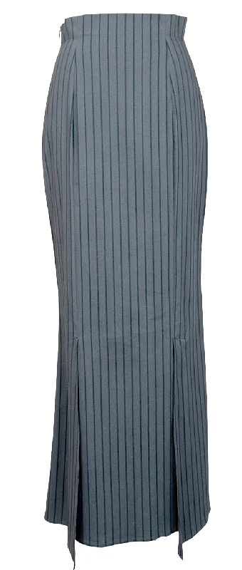 ROMEO GIGLI Italy. Vintage Blue Striped Weave Slit Skirt