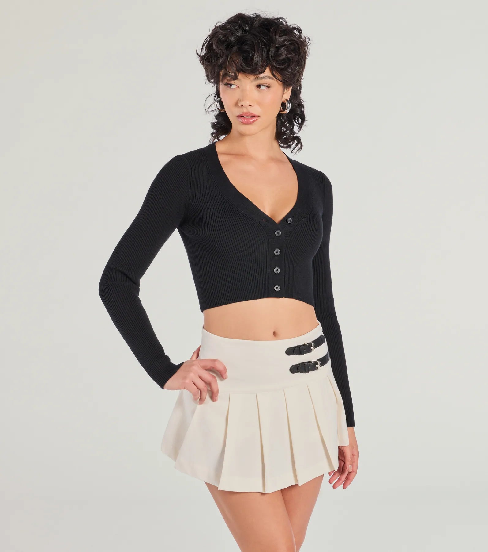 Chic Mood Pleated Belted Skort