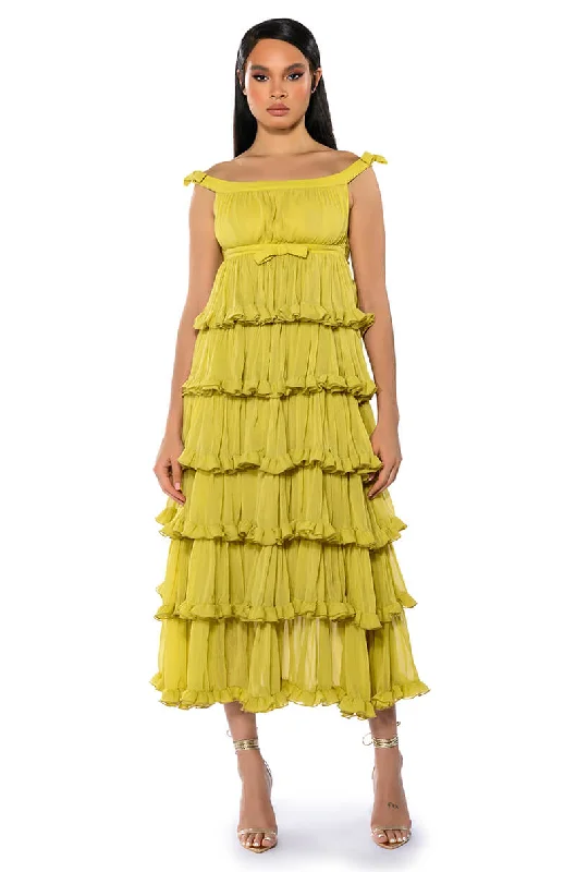 LIKE A PAINTING TIERED MAXI DRESS