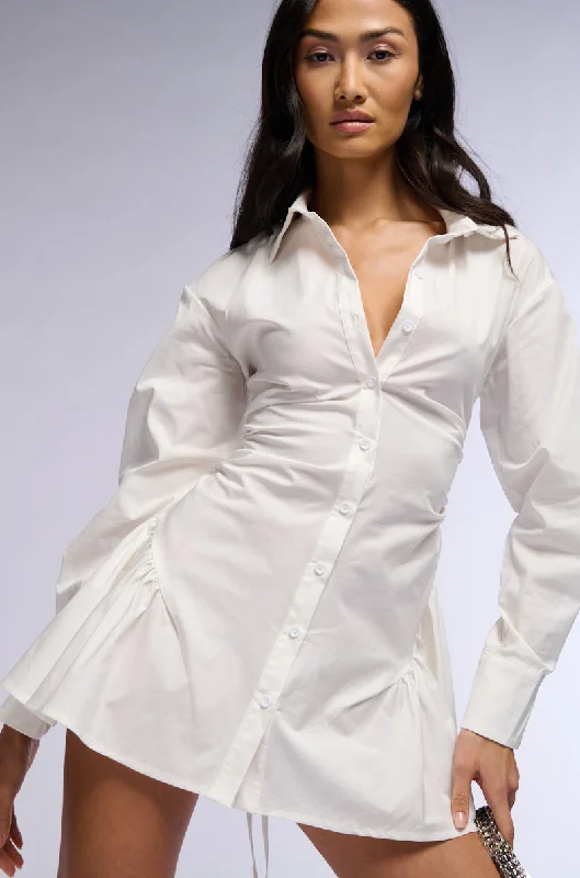 SNATCHED IN POPLIN MINI DRESS