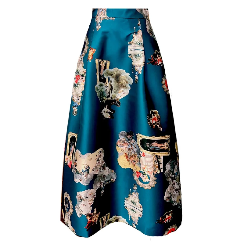 Sicily petroleum long skirt